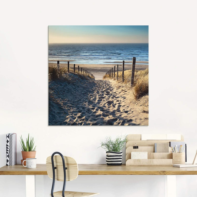 ARTland Glasbilder Wandbild Glas Bild einteilig 60x45 cm Querformat Strand Meer Küste Nordsee Natur