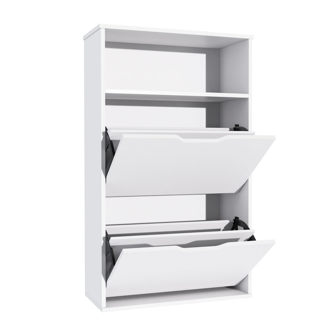 Garvis Doppellagig Schuhschrank 2 Klappen + Ablage – Hohe Kapazität (12 Paar) – Schmal 60x102x28 cm
