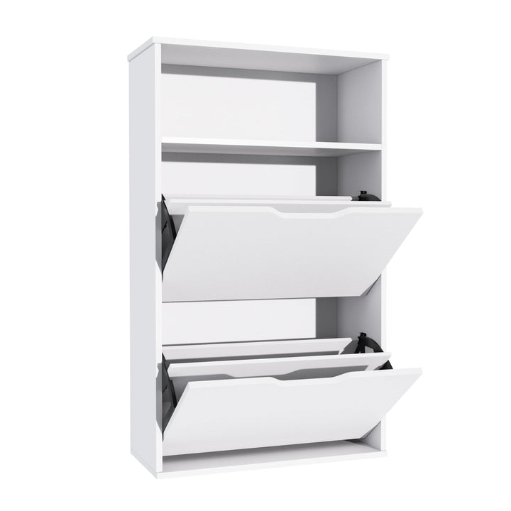 Garvis Doppellagig Schuhschrank 2 Klappen + Ablage – Hohe Kapazität (12 Paar) – Schmal 60x102x28 cm