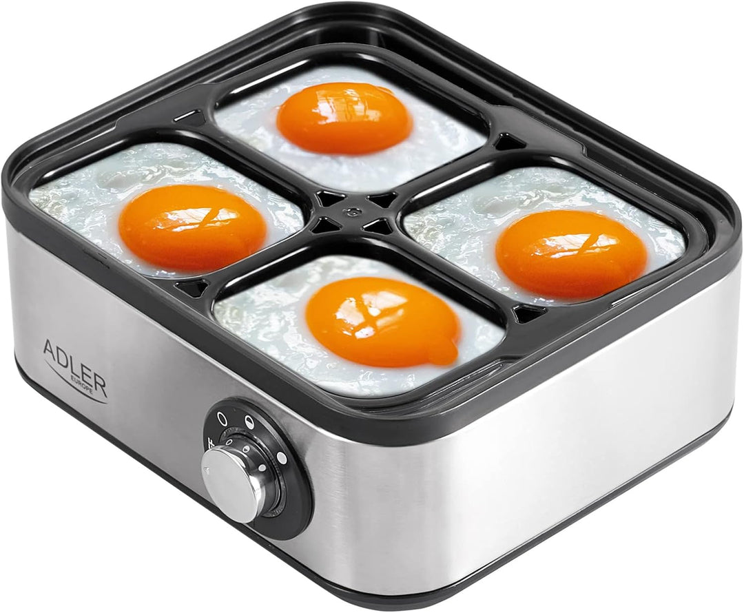 Adler Elektrischer Eierkocher 1-8 Eier Eier 500 Watt Edelstahlheizplatte Automatische Abschaltung Ko