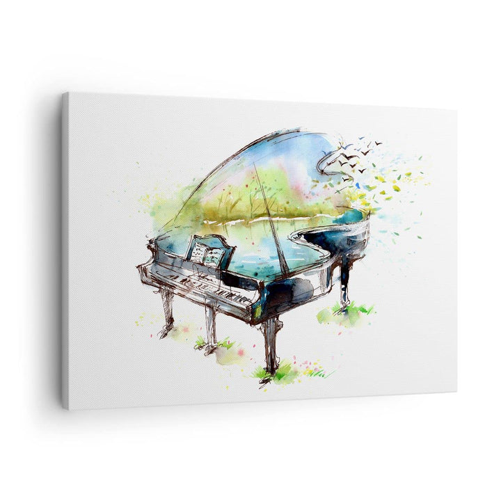 Bilder auf Leinwand Klavier Natur Musik Eleganz Leinwandbild 70x50cm Wandbilder Dekoration Wohnzimme
