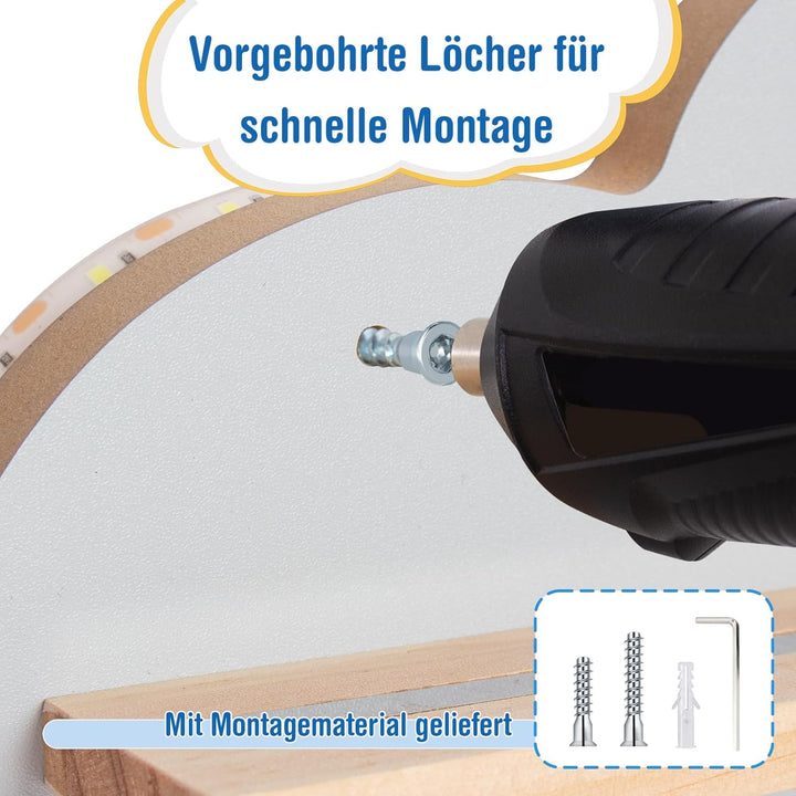 Todeco Tonie-Regal für Toniebox Hörfiguren, mit LED-Lichtleiste, Magnetische Aufbewahrung für 15-20