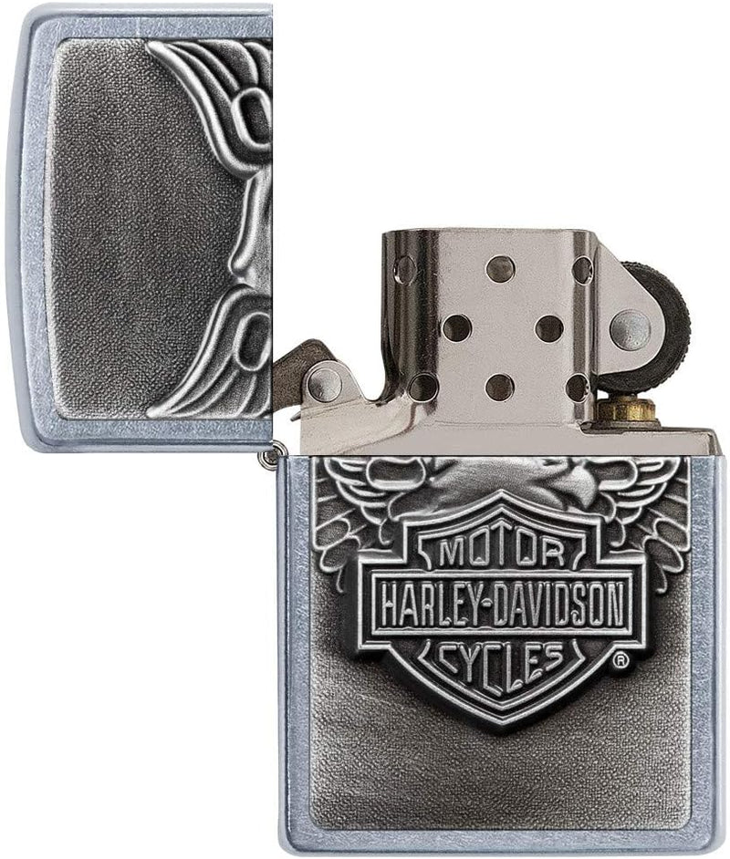 Zippo Harley-Davidson Eagle Wings Pocket Lighter Street Chrome, Street Chrome