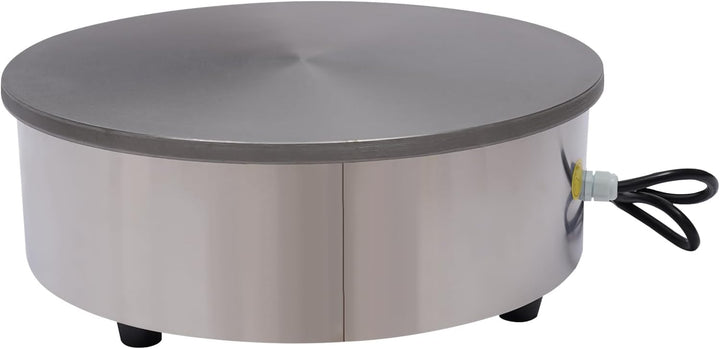 Crepes Maker, Crepesmaker mit 45cm Ø, Grosse Backfläche mit Teigverteiler und Wender aus Holz, Antih