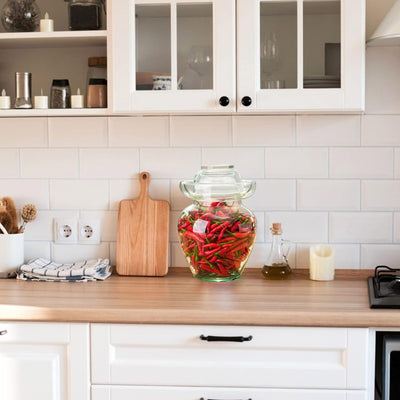 Cabilock Glasflasche Kimchi Altar Vorratsdosen Gurkentopf Grosse Vorratsgläser: 5kg Gurken Gär Vorra