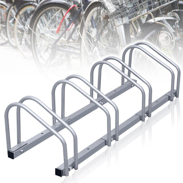 Fahrradständer Boden für 4 Fahrräder, 30cm Radabstand 35-55mm Reifenbreite rostfreier Stahl selbstsi