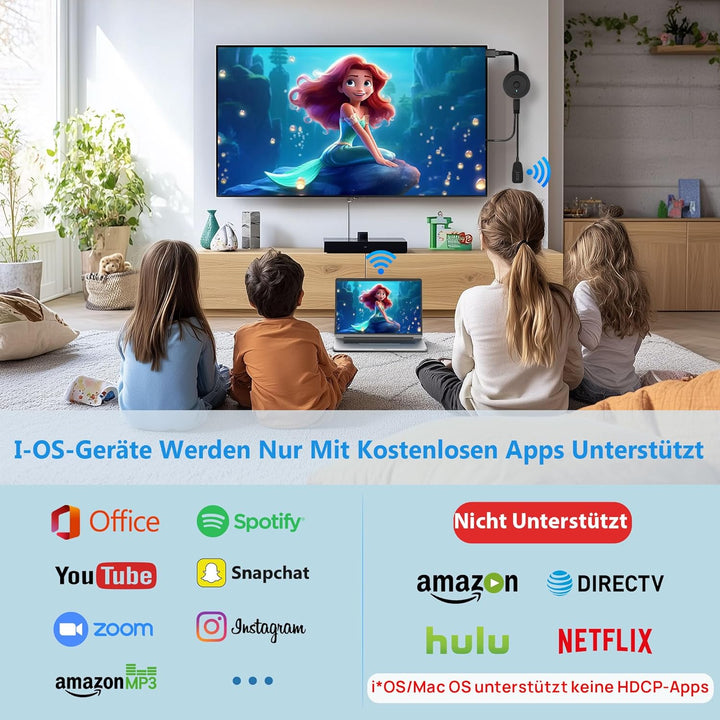 Wireless HDMI Adapter für TV, SOCLLLife Wireless HDMI Dongle, Miracast Dongle,Kabellos HiFi Adapter