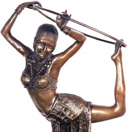 Kunst & Ambiente - Art Déco Tänzerin mit Reif - signiert - Demetre Haralamb Chiparus - Bronzefigur a
