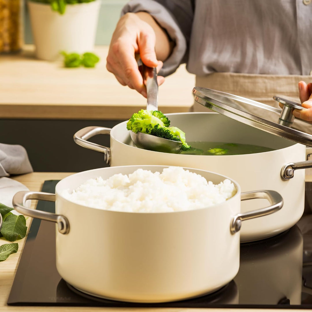 KitchenAid Advanced Forged Aluminium Topfset 4-teilig, Kochtöpfe 20 cm/3,11 L und 24 cm/4,91 L mit G