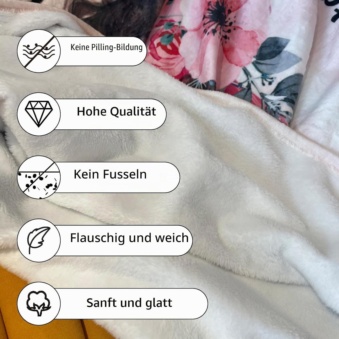Kuscheldecke für Brief an Meine Tochter, Positive Ermutigung von Mutter zu Tochter, Super weiche Fla