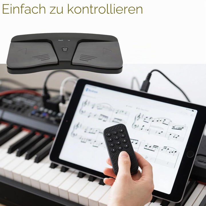 Page Turner Pedal für Tablets, Kabelloses Fusspedal Musik Page Turner für IOS, für Android, Batterie
