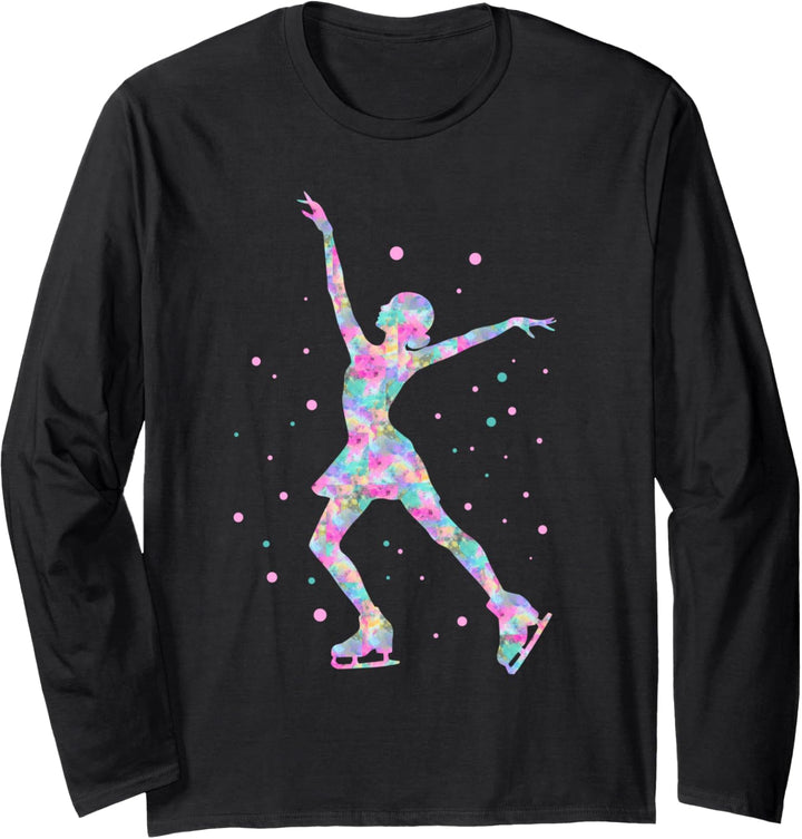 Eiskunstlauf Farbenfrohe Eiskunstläuferin Langarmshirt
