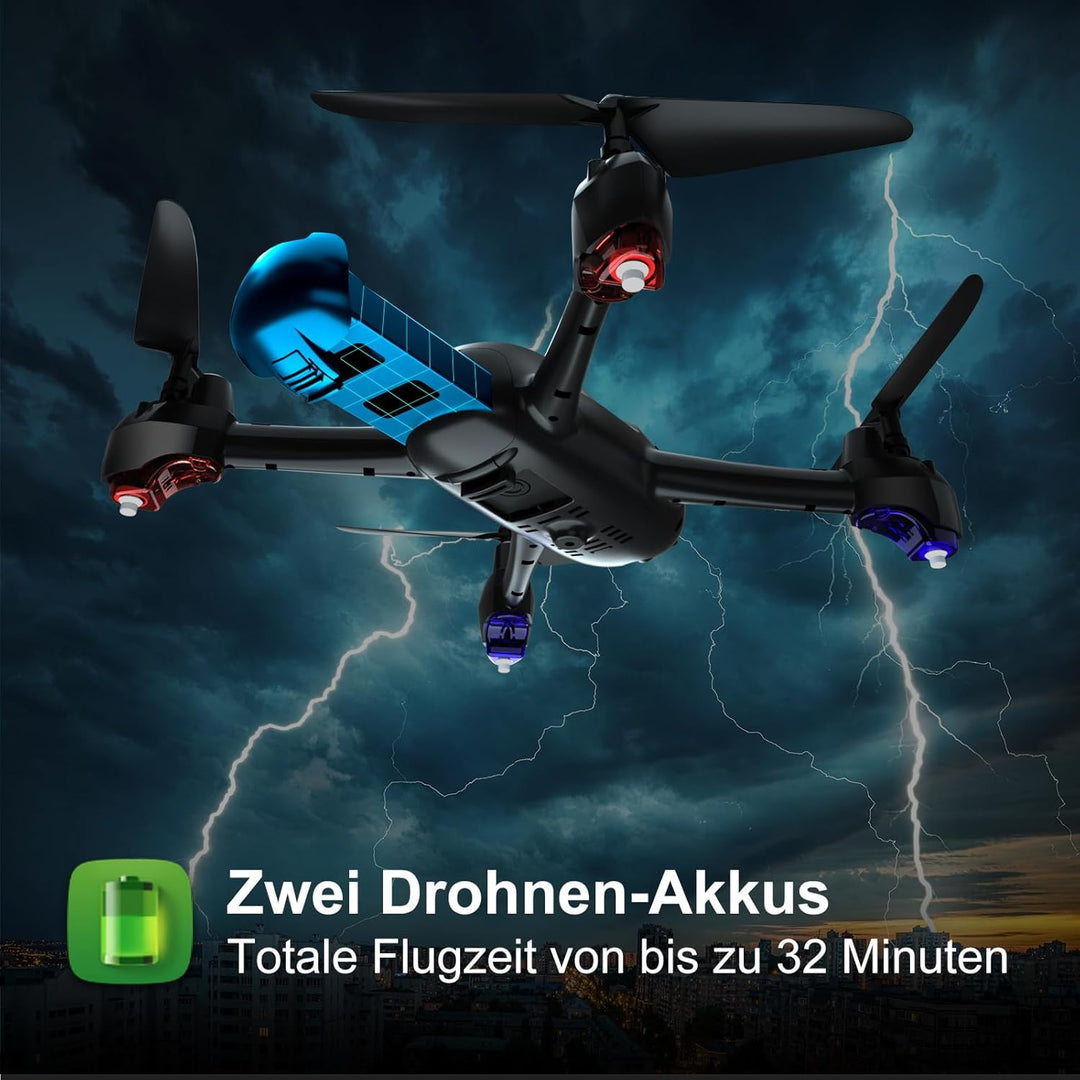 Loolinn | Drohne GPS - Automatisch Rückkehr, Follow Me Funktion, Full HD 1080P Kamera, 32 Min Flugze