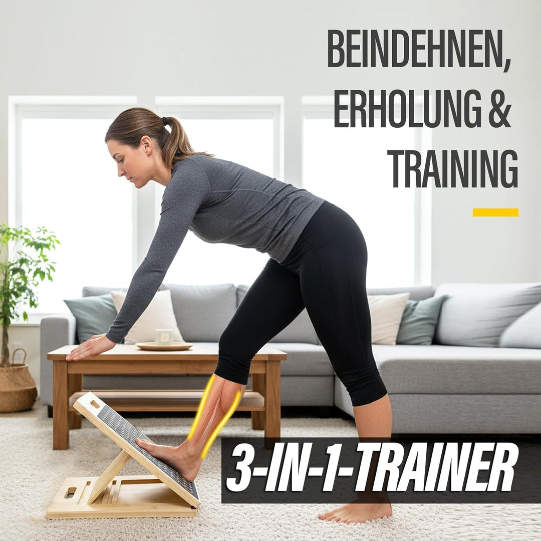 New Upgraded Schrägbrett für Waden & Plantarfasziitis | XL 43 × 29,5 cm Wadendehner mit Anti-Rutsch