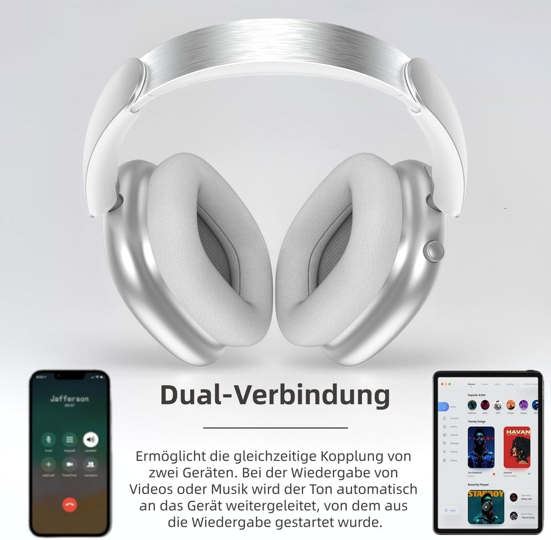 Next Destination ND905-ANC Kabellose Kopfhörer mit Bluetooth 5.4 aktive Geräuschunterdrückung 40 Stu