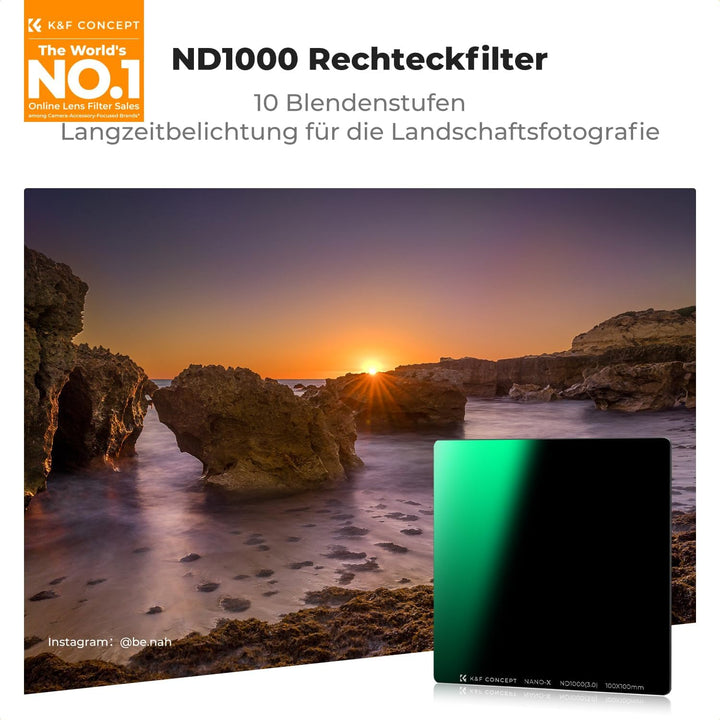 K&F Concept Nano-X Square Filterset Rechteckfilter ND1000 Soft GND8 Verlaufsfilter mit Filterhalter