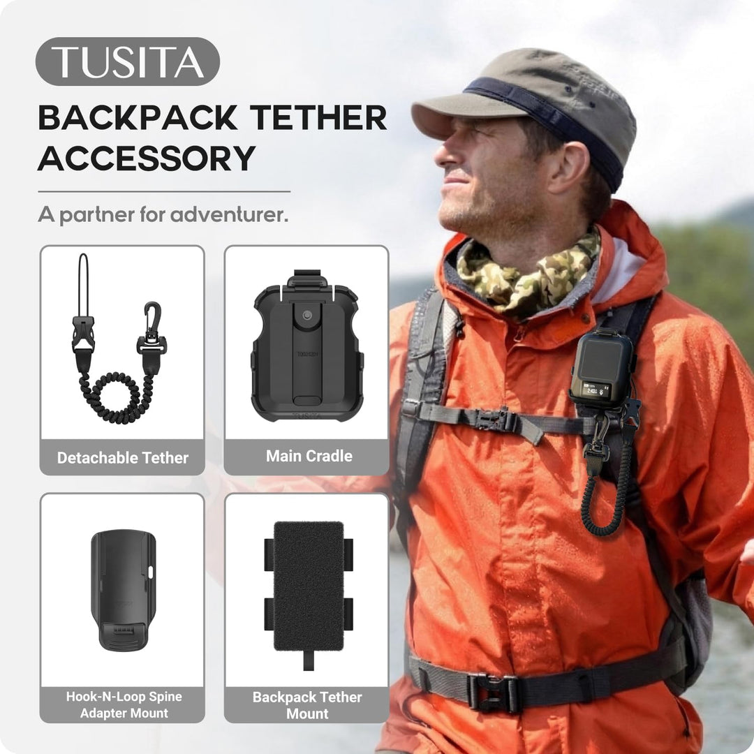 TUSITA Rucksack Halterung Zubehör Kompatibel mit Garmin GPS Handhelds,inReach Messenger Plus 010-118