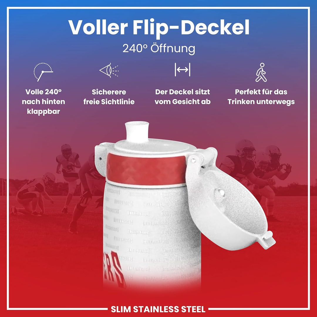 Ion8 Trinkflasche, 500 ml, Auslaufsicher, Einhandöffnung, Sichere Verriegelung, Spülmaschinenfest, T