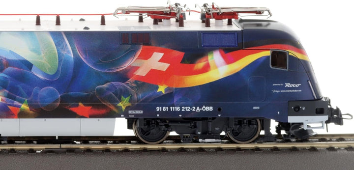 Roco 7520062 H0 E-Lok Rh 1116 Fussball vereint Europa der ÖBB