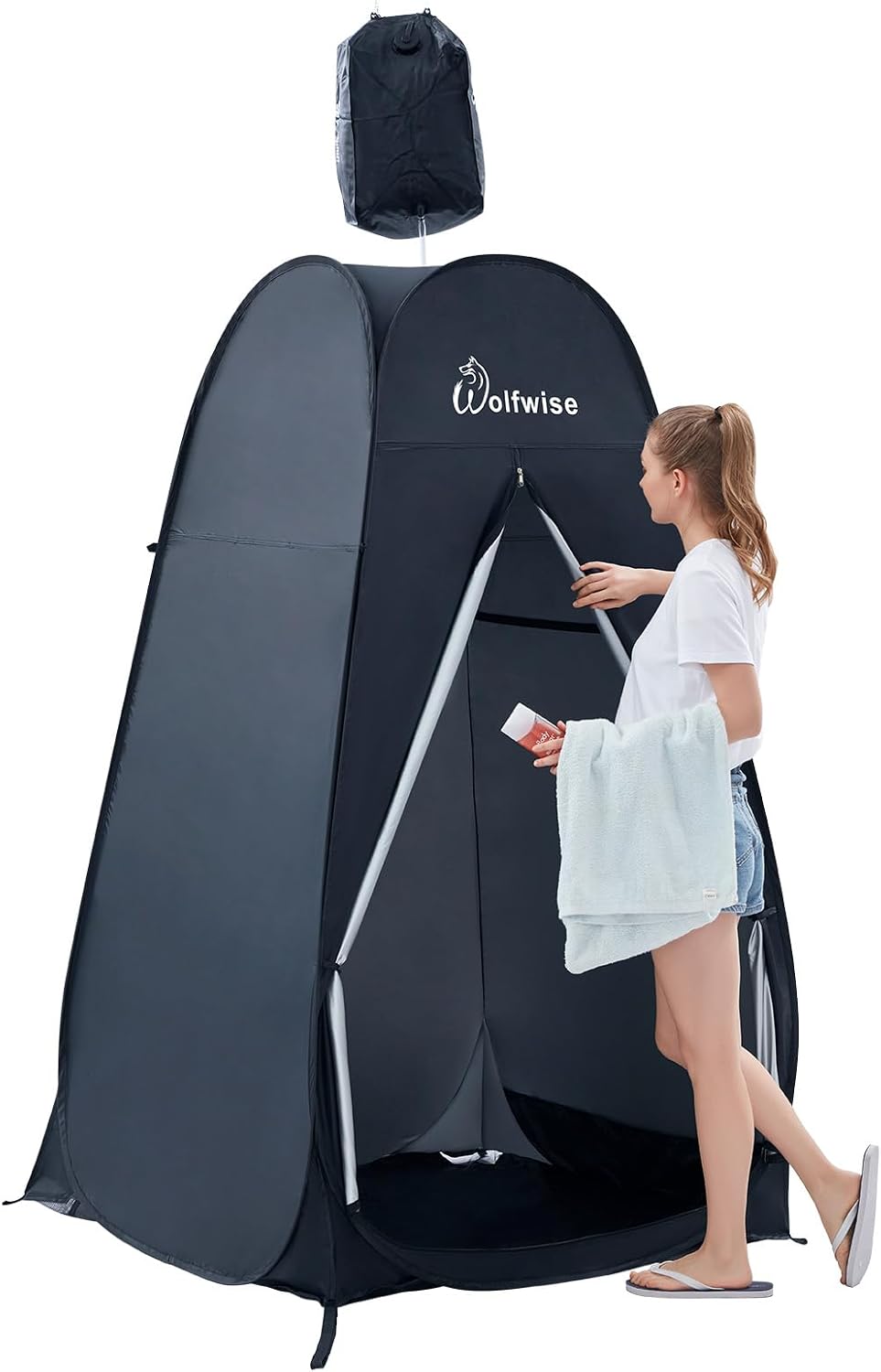 Wolfwise Pop up Toilettenzelt Umkleidezelt, Camping Duschzelt Outdoor Mobile Toilette Umkleidekabine