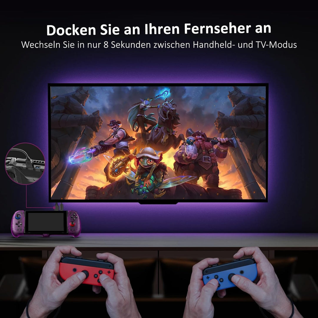 NexiGo Hall Effect Gripcon mit Ständer und HDMI-Ausgang für TV-Docking, Hall-Sensing-Joystick für Sw