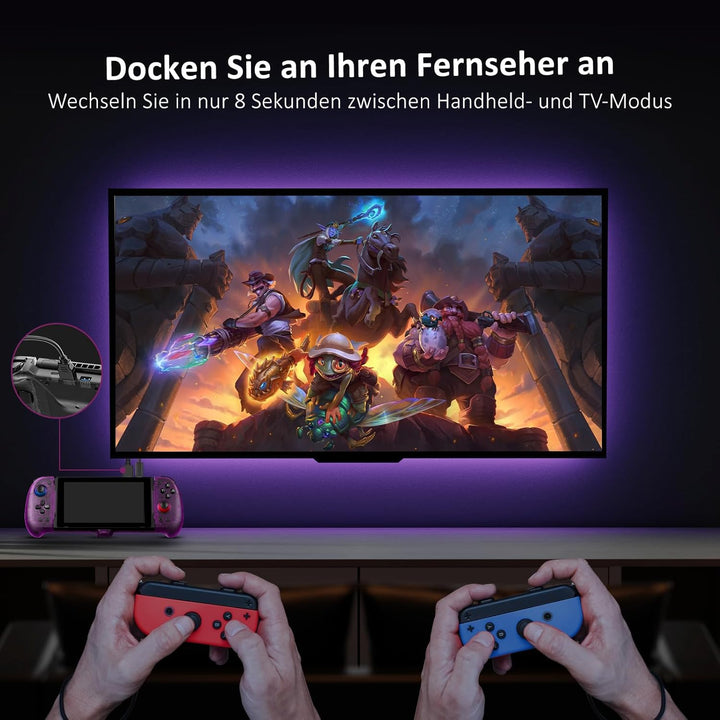 NexiGo Hall Effect Gripcon mit Ständer und HDMI-Ausgang für TV-Docking, Hall-Sensing-Joystick für Sw