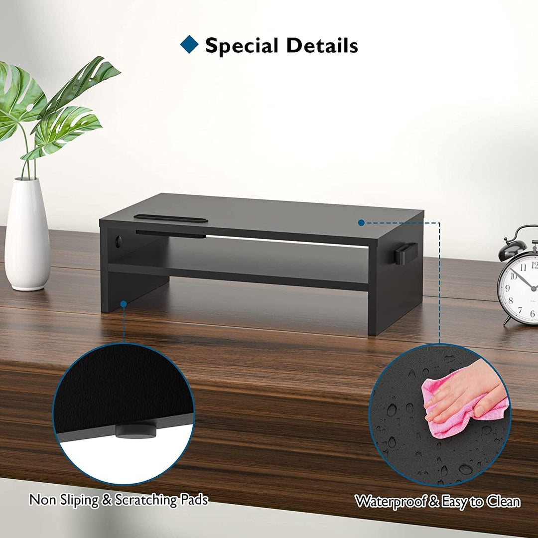 BONTEC Monitorständer, Unterbau Bildschirm, PC Bildschirm Ständer mit Handyhalter, Ergonomischem Lap