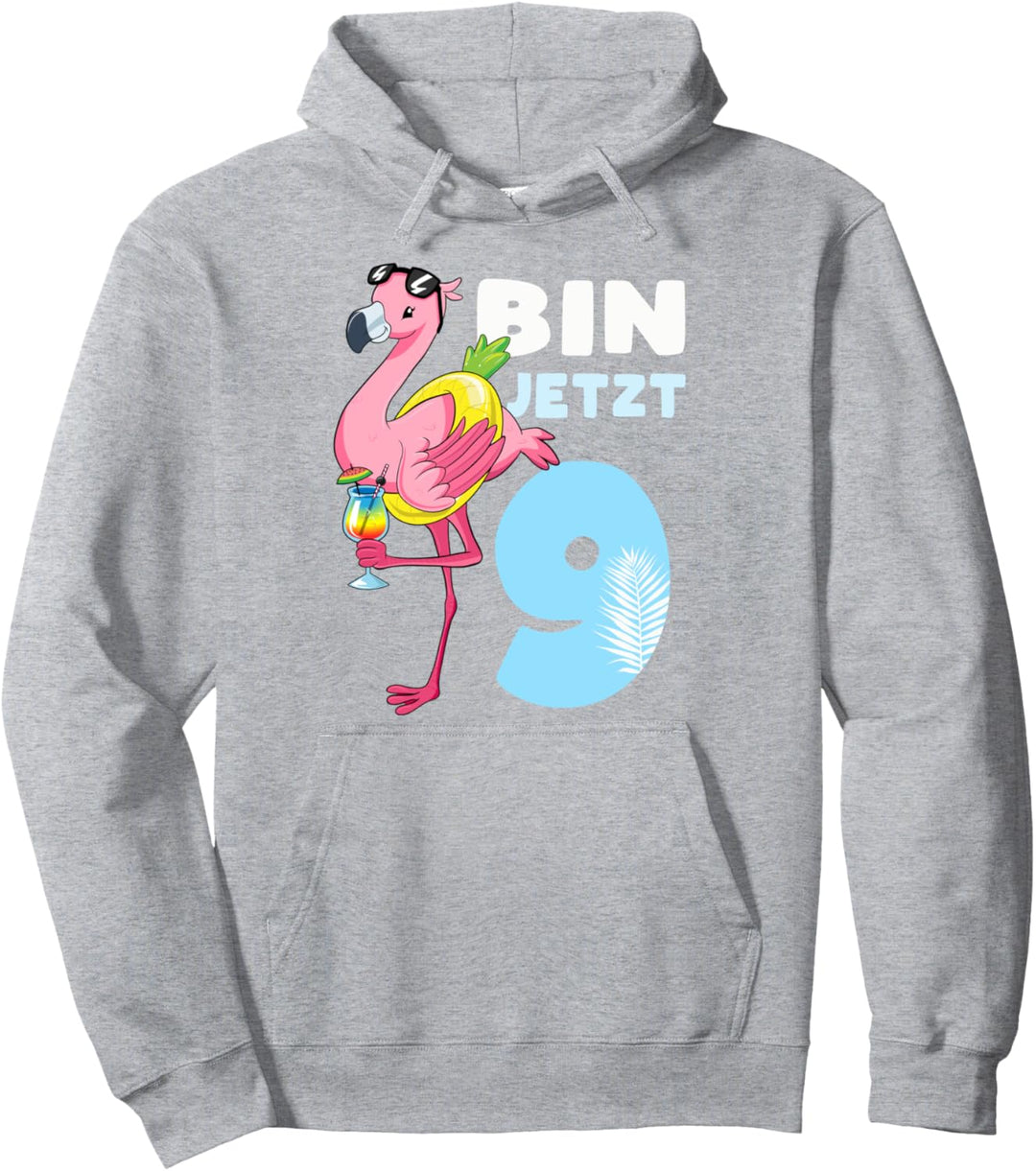 Mädchen Bin jetzt 9 Jahre Flamingo Shirt 9. Geburtstag Pullover Hoodie