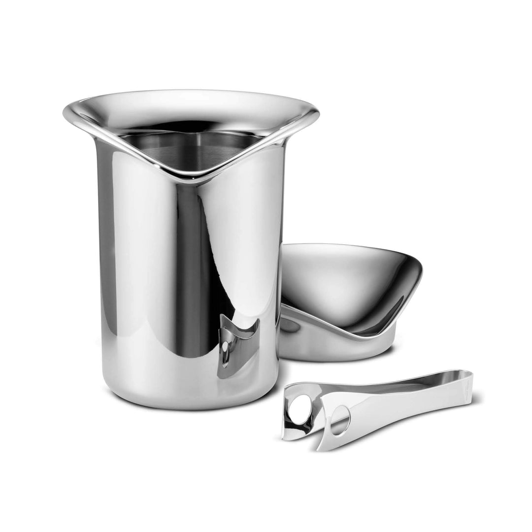 Georg Jensen GJ 083790 Eisbock mit Zange, Edelstahl, stainless steel, 18,5 x 24,4 x 23,3 cm