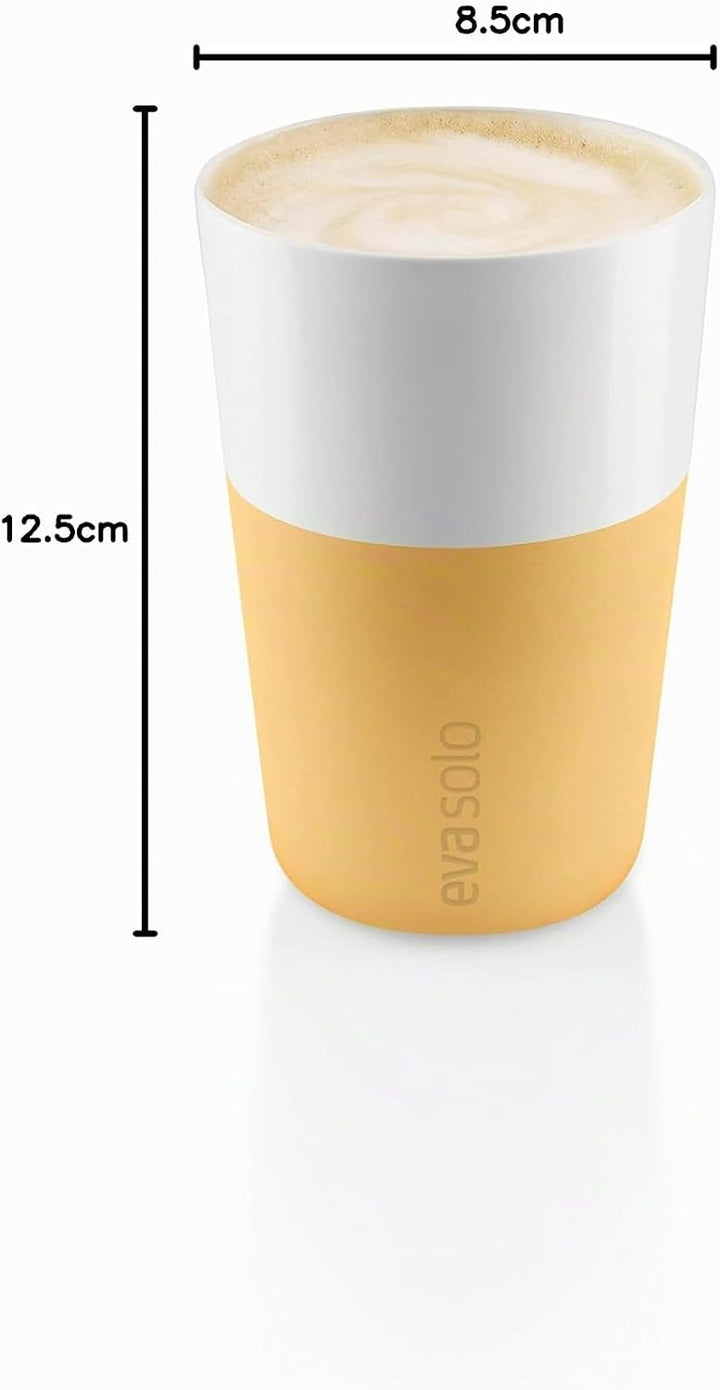 EVA SOLO | 2 Cafe Latte-Becher Golden sand | Gut zu halten durch Silikonbeschichtung | Golden sand L