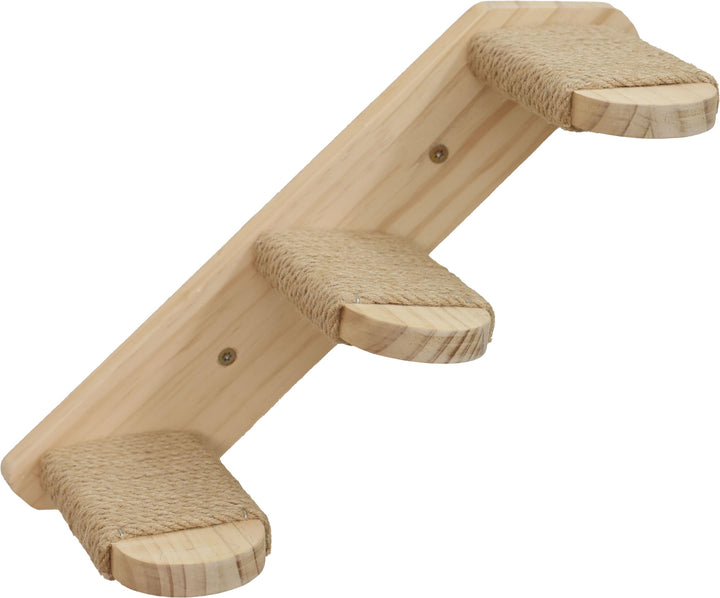 Kerbl Katzenleiter Timber (Farbe Natur, L x B 38 x 16,5 cm, max. Belastbarkeit 6 kg, mit natürlicher