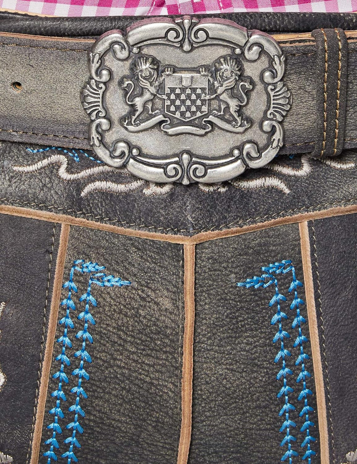 Stockerpoint Herren Trachtenlederhose Austria-bua 44 Grau Antik Gespeckt, 44 Grau Antik Gespeckt