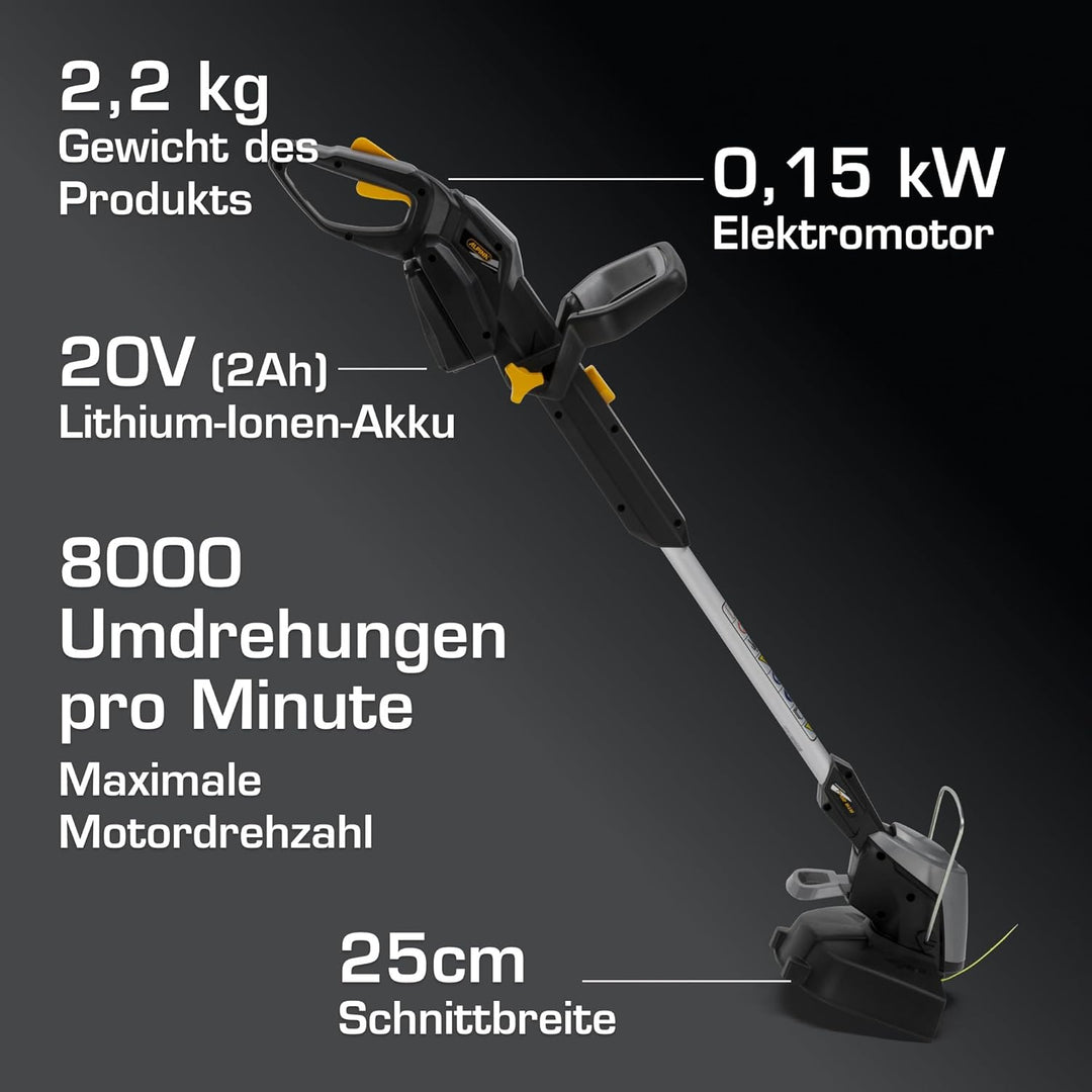 Alpina ATR 20 Li Kit Akku-Rasentrimmer, Schnittbreite 25cm, mit 20V (2Ah) Akku & Ladegerät