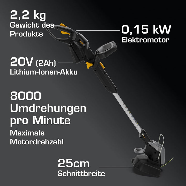 Alpina ATR 20 Li Kit Akku-Rasentrimmer, Schnittbreite 25cm, mit 20V (2Ah) Akku & Ladegerät