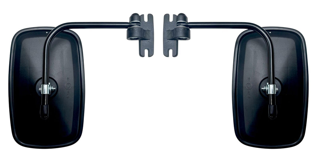 MelTruck® 2x Aussenspiegel Seitenspiegel 232x145 mm ø10 mm E20 und Spiegelhalter für Bagger Traktor