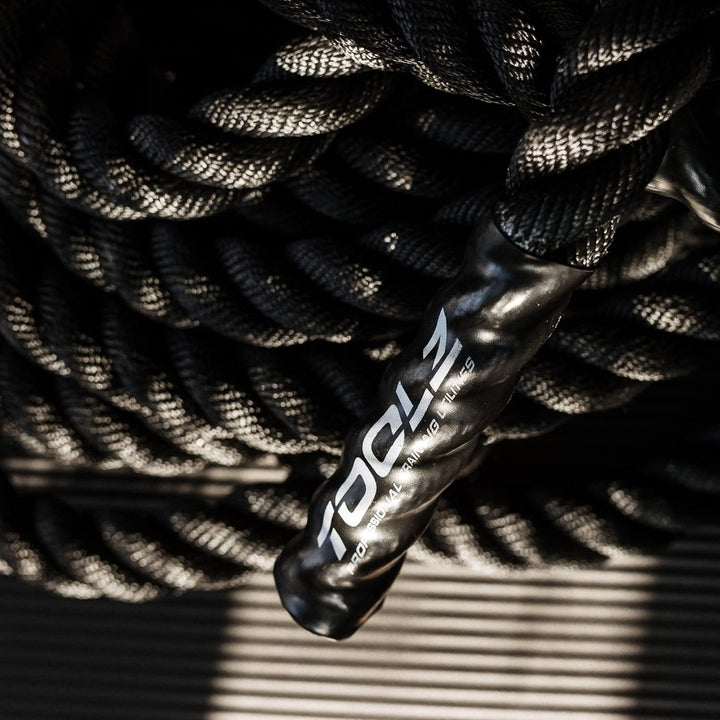 TOOLZ Battle Rope, Sportseil für Kraftausdauertraining, schwarz, Länge: 12m / Durchmesser: 35 mm/Gew