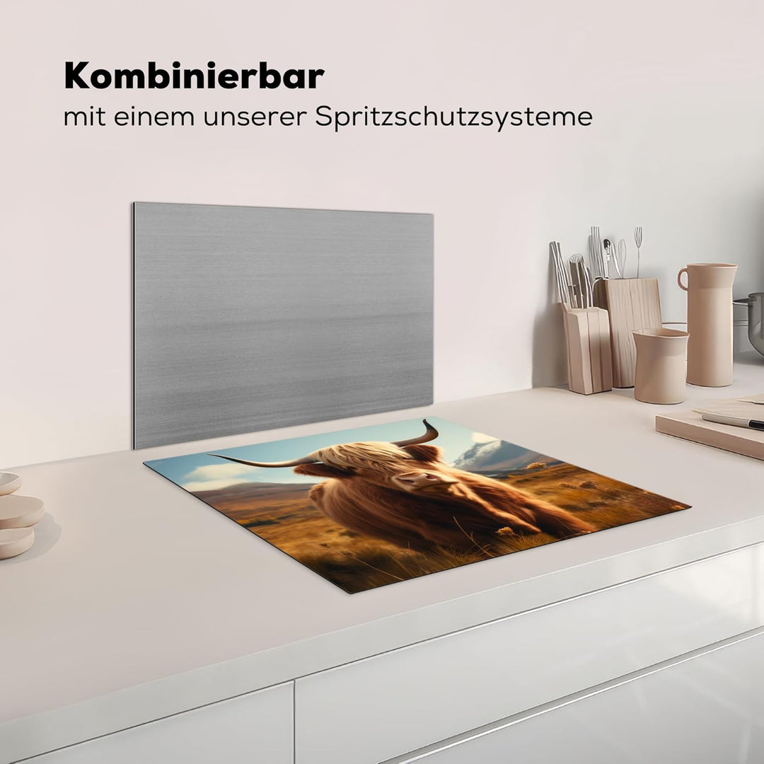 Herdabdeckplatte 59x52 cm Einteilig Ceranfeld Abdeckplatte für Induktionsschutz Ceranfeldabdeckung V