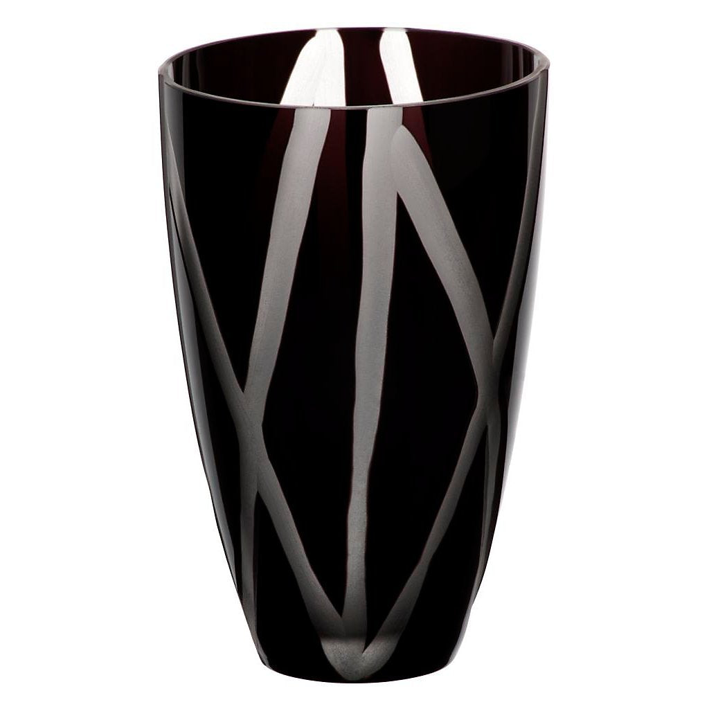 CRISTALICA Blumenvase Bouquet Vase Glas Vase Fiord Schwarz 20 cm Tischvase Tischdeko Hochzeitdeko Ra