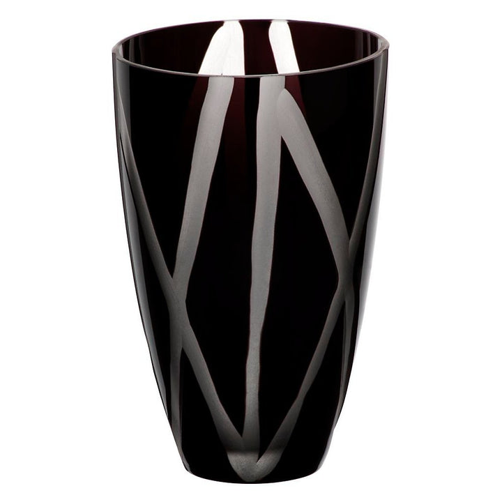CRISTALICA Blumenvase Bouquet Vase Glas Vase Fiord Schwarz 20 cm Tischvase Tischdeko Hochzeitdeko Ra