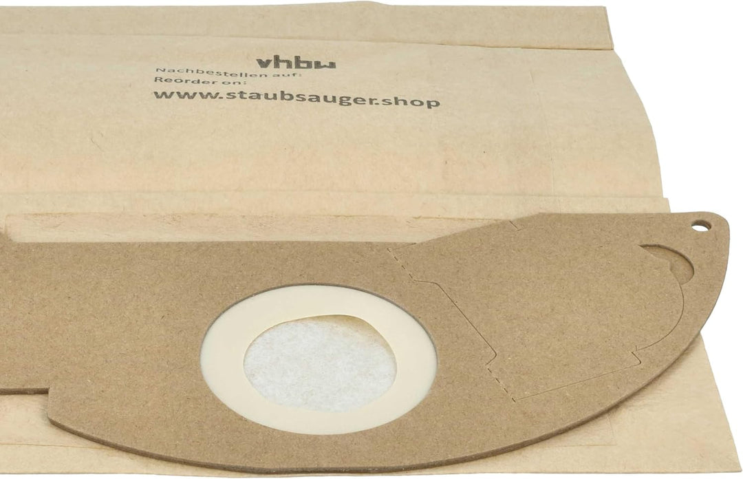 vhbw 10x Staubsaugerbeutel Ersatz für Kärcher 6.904-322, 6.904-322.0 für Staubsauger - Papier, braun