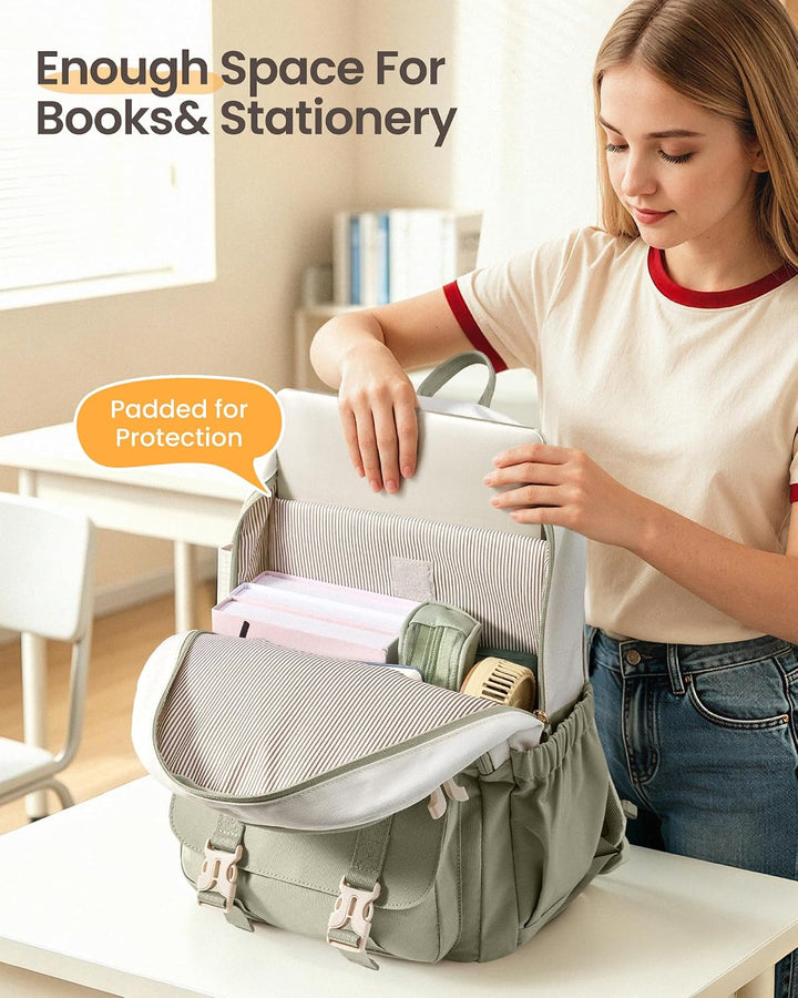 LOVEVOOK Schulrucksack Teenager Mädchen 10-18 Jahre, Rucksack Damen mit Grossem Flaschenfach, Multi-