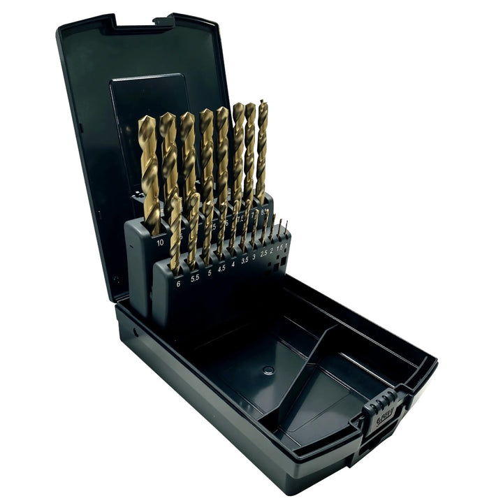 NORTOOLS Metallbohrer HSS M35 Cobalt 5% gehört geschliffenes Bohrset DIN338 1,0-10 mm Einheitsgrösse