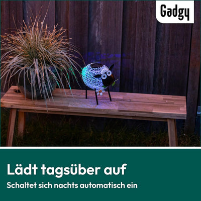 Gadgy Solarlampen für aussen - Schaf Gartendeko Solar mit Schatteneffekt - Metall Gartenfiguren - So