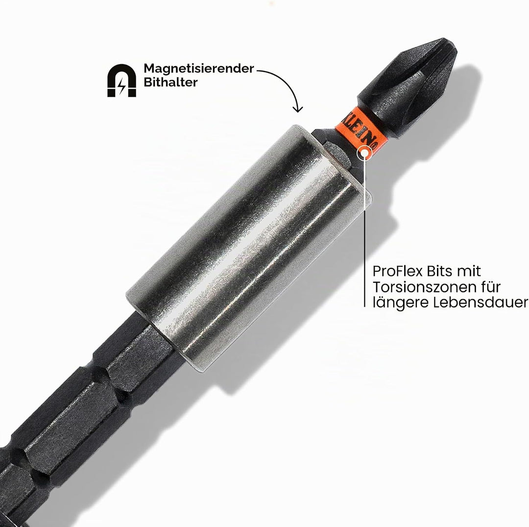 Klein Tools 32308 Multi-Bit-Schraubendreher, schlagfest, 8-in-1 verstellbar, magnetisches Werkzeug m