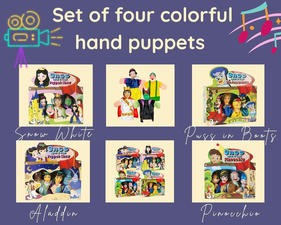Leomark Grosse Handpuppen Set für Kinder - Alladyn - Bunte Puppen zum Spielen im Theater, Performanc