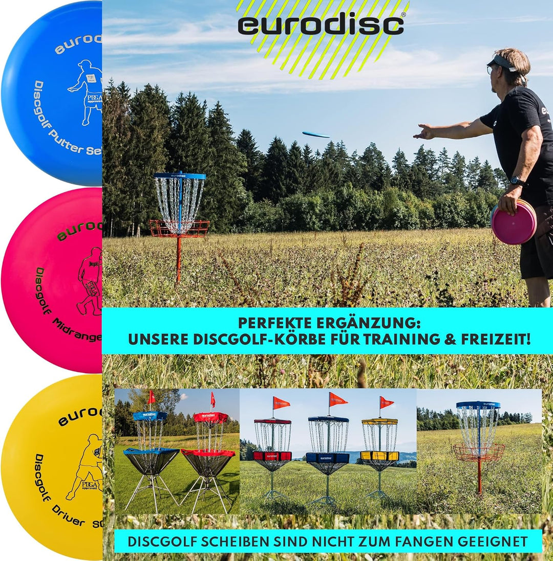 Eurodisc Disc Golf Frisbee Einsteiger Starter Set besonders hochwertig haltbar Selection Putter Midr