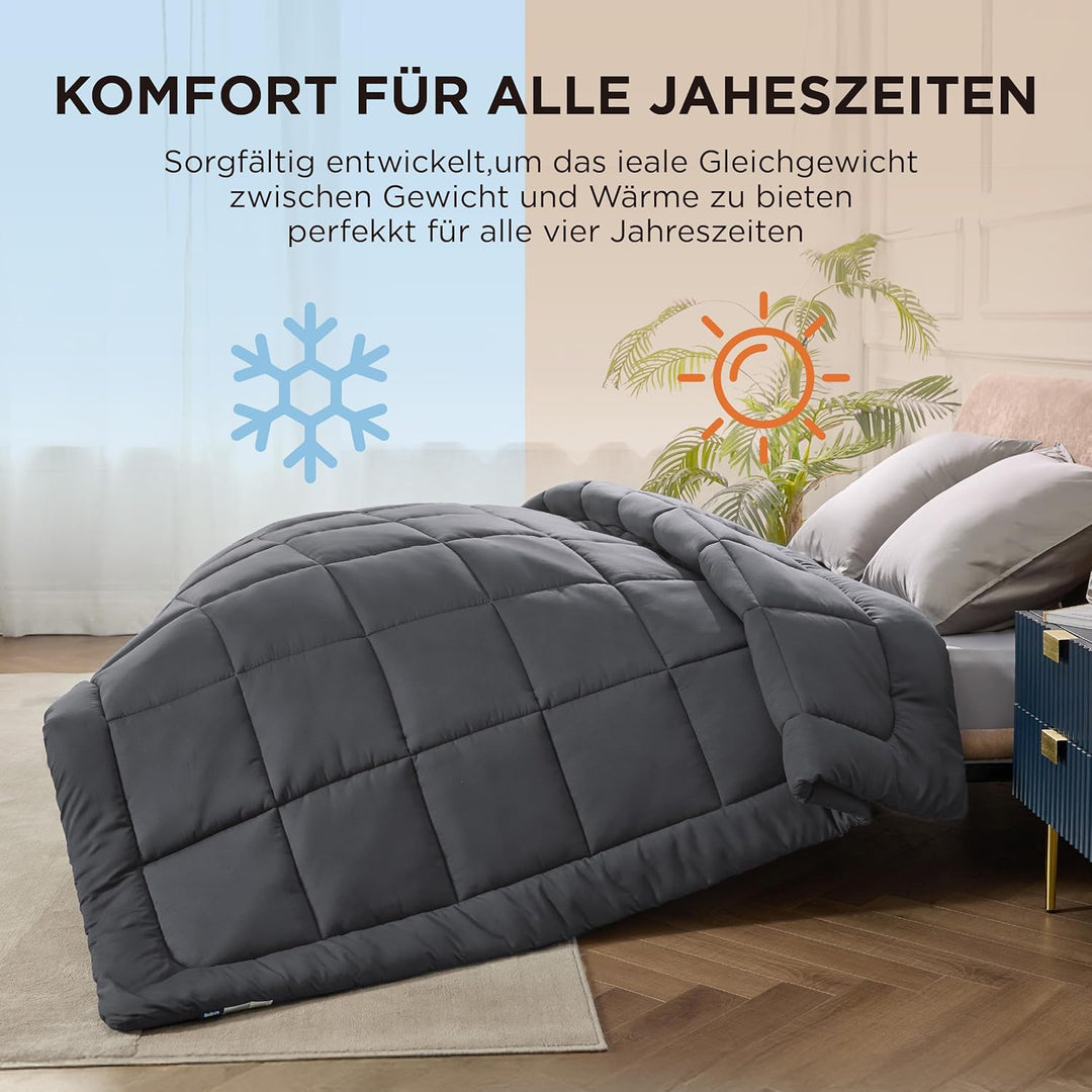 BEDSURE Bettdecke 155x220 Ganzjahresdecke 4 Jahreszeiten, Steppdecke für Allergiker 300GSM Duvet 155