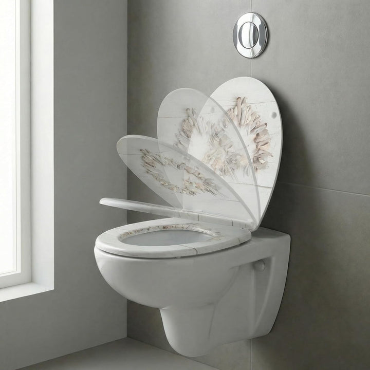 SINOBATH WC-Sitz Mit Absenkautomatik, Hochwertige Und Stabile Antibakterieller Toiletten, MDF Holzke