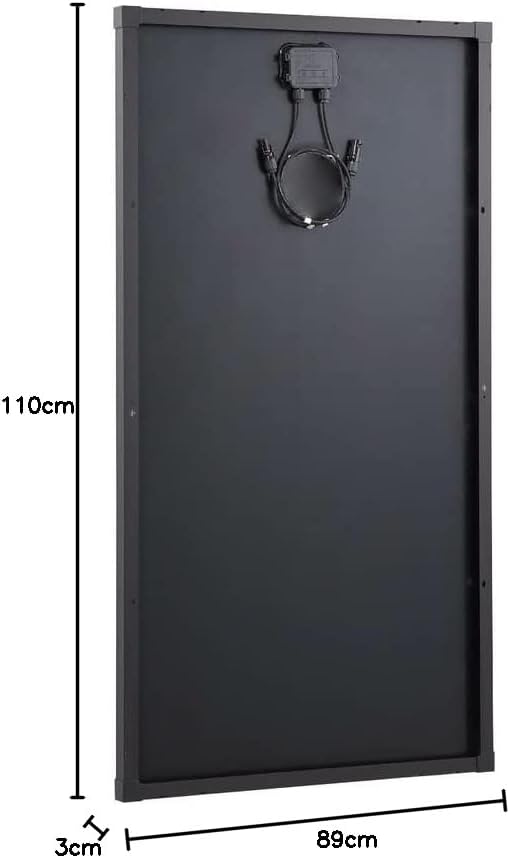 Genio Monokristallines Solarmodul mit Schingle-Technologie, PV-Modul, schwarz, für Wohnwagen, Boote,