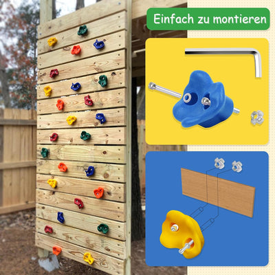 Trymaker Kletterhalter, Kletterwand für Kinder, Kletterset für Erwachsene, drinnen und draussen 15pc